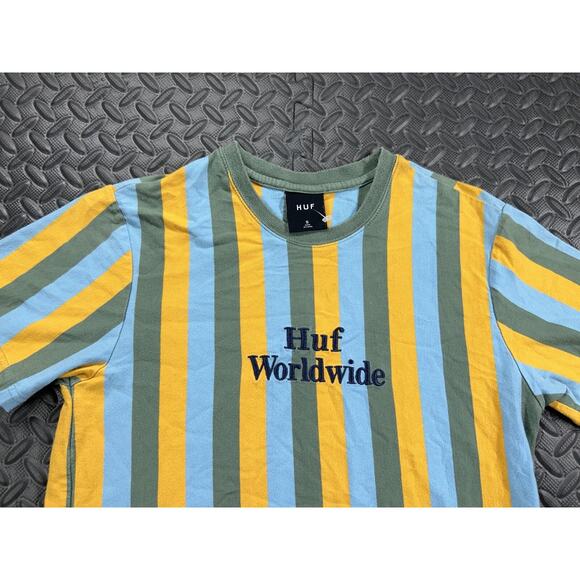 HUF Shirt Adult Small Striped Short Sleeve Worldwide Casual Outdoor Men's - Picture 5 of 12